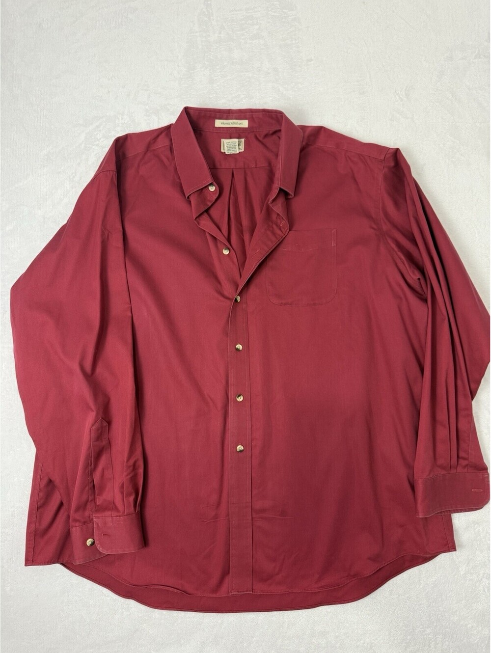 L.L. Bean Men's Maroon/Cranberry Wrinkle Resistant Button Down Shirt XXL-reg